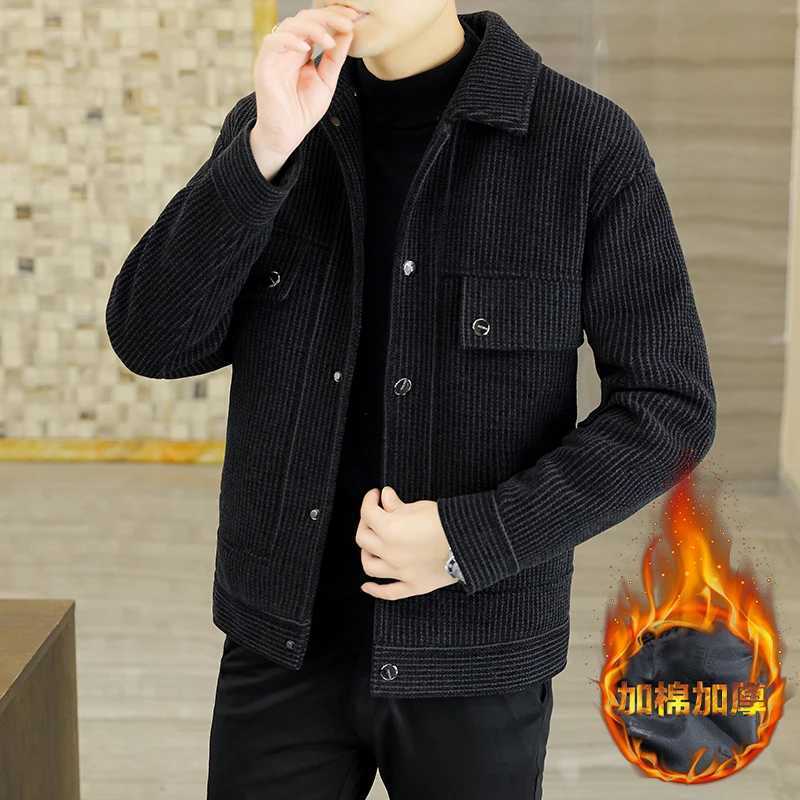 High End Versatile Woolen Jacket Men Winter Thick Warm Short Trench Coat Lapel Slim Fit Casual Business Streetwear Overcoat 4XL XJ250809