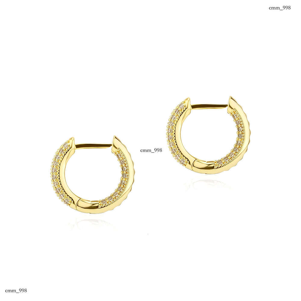 Accessories Fashionable Zircon Inlaid Earrings Gold Simple Full Dia Ear Clips