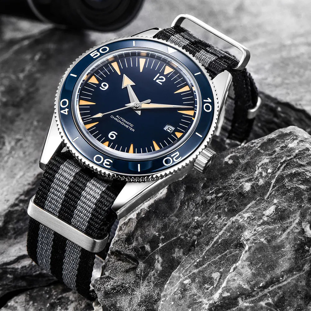 41MM Sapphire Glass 100m Waterproof Japan NH35A Automatic Luminous Mens Watch Nylon Strap 250807