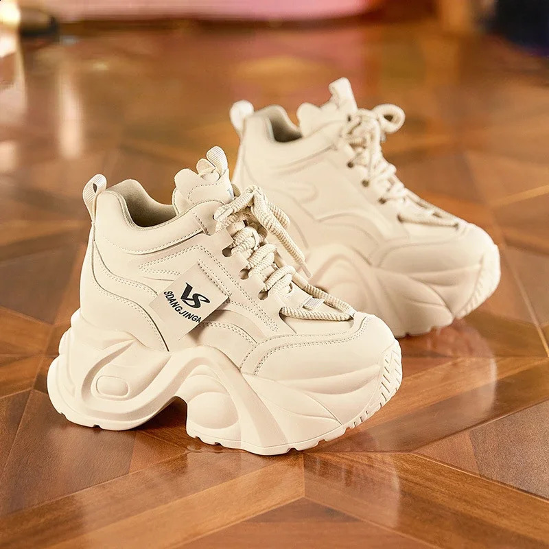 Women Dad Shoes Thick Sole Height Increasing Casual Shoes Chunky Sole Warm Comfortable Lace Up Platform Sneakers Ladies Shoe 250804