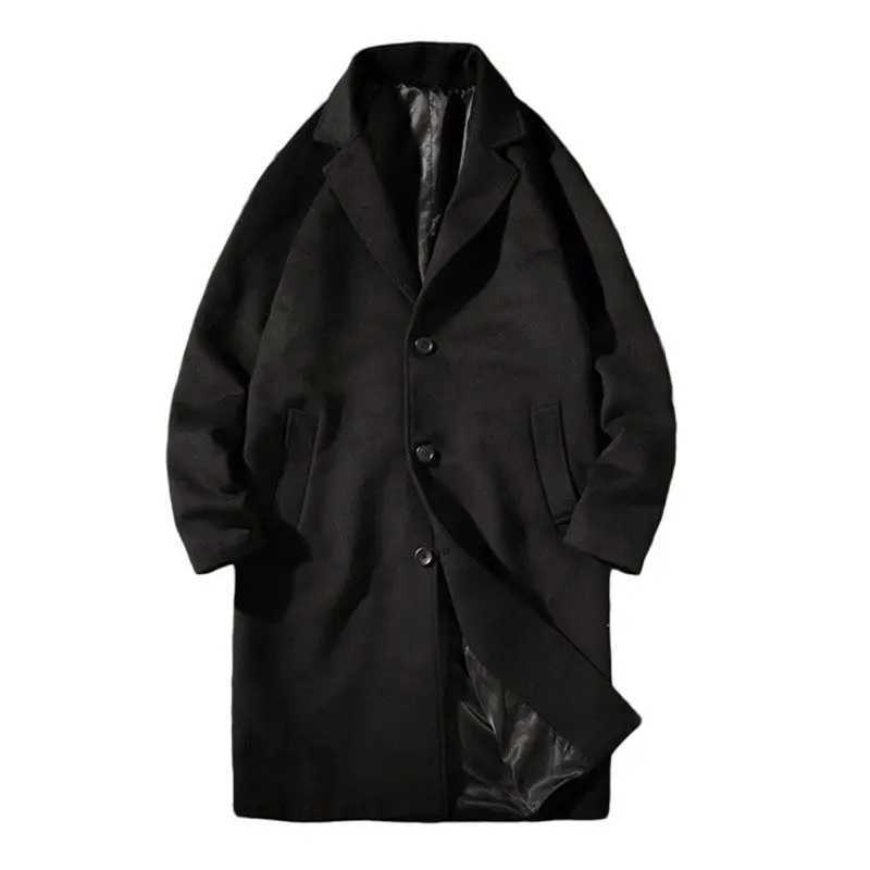 2025 Men Korean Fashion Winter Jacket Coats Wool Coat Mens Oversized Harajuku Overcoat Male Japanese Streetwear Jackets XJ250809