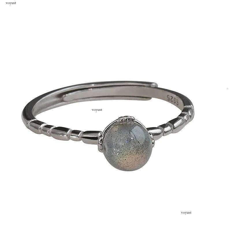 Adjustable with Natural Moonstone Fine Jewelry Engagement Rings for Women Vintage Gift To Girlfriend