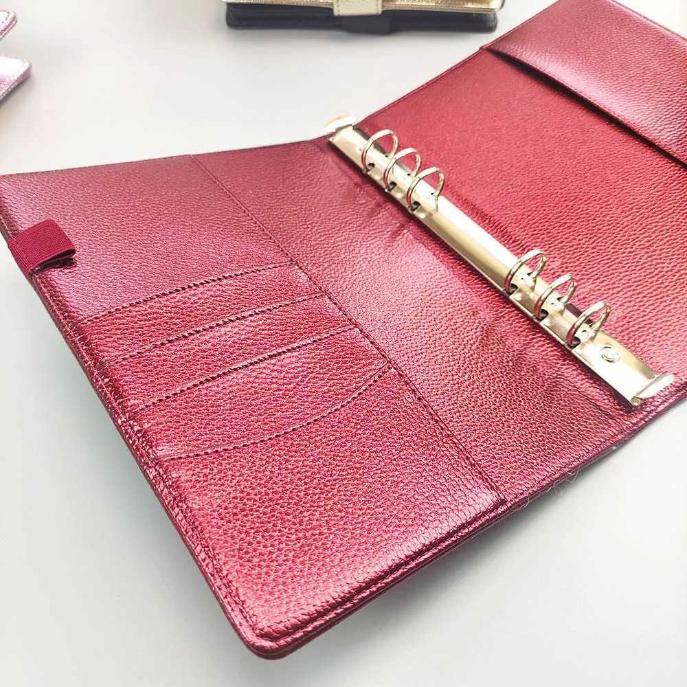 6 Metallic Texture PU Leather DIY Binder Only Cover Collect Notebook Diary Agenda Planner Bullet Cover Album Stationery Z250809