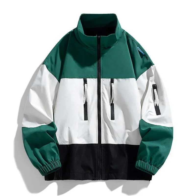 Men Jacket Oversized Stand Collar Coats Hip Hop Outerwear Men Sweatshirt Zipper Windproof Clothes Bomber Jacket Denim Jacket Men W250809