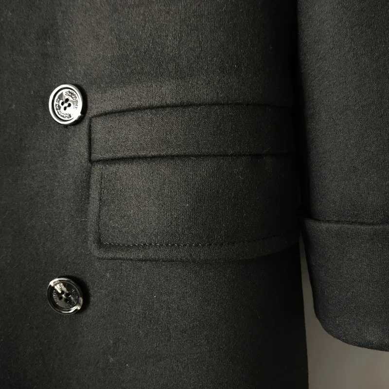 minglu Medium Length Wool Mens Coats Luxury Solid Color Business and Casual Mens Coats Winter Fashion Mens Trench Coat Plus Size 6XL XJ250809