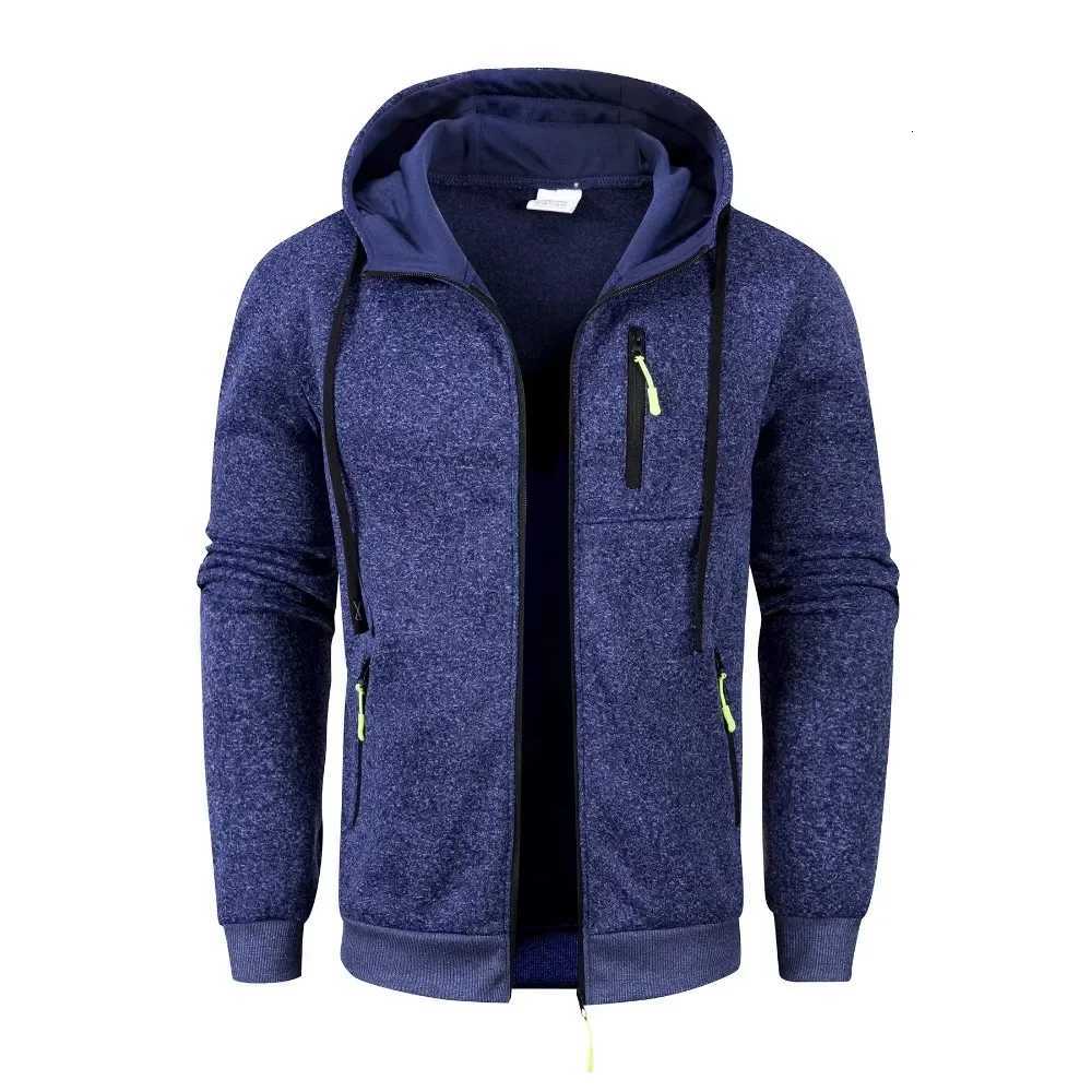Mens Sports Zipper Jackets Autumn Winter Multiple Pockets Hooded Sweatshirt Windbreaker Casual Long Sleeve Jacket Outerwear Coat W250809