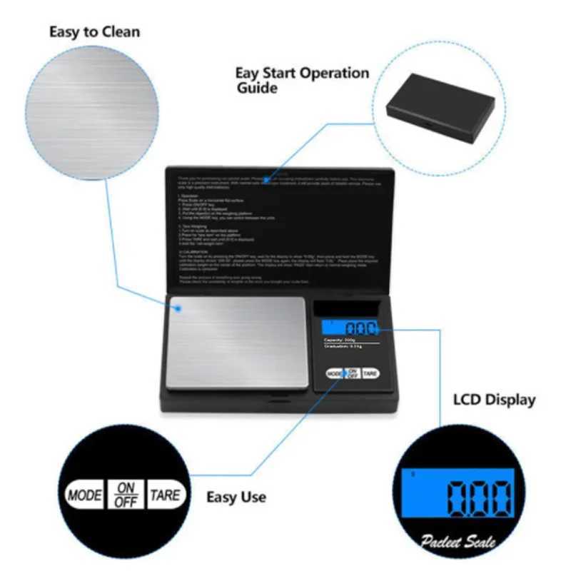 Jewelry Gram Weight For Kitchen Precise LCD Mini Digital Scale High Accuracy Backlight Electric Scale Y250809