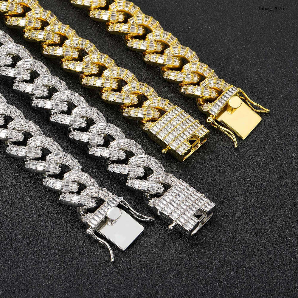 Minimalist INS for Men 16mm Cuban Chain T Cubic Moissanite chain Punk Style Hip-Hop Necklace