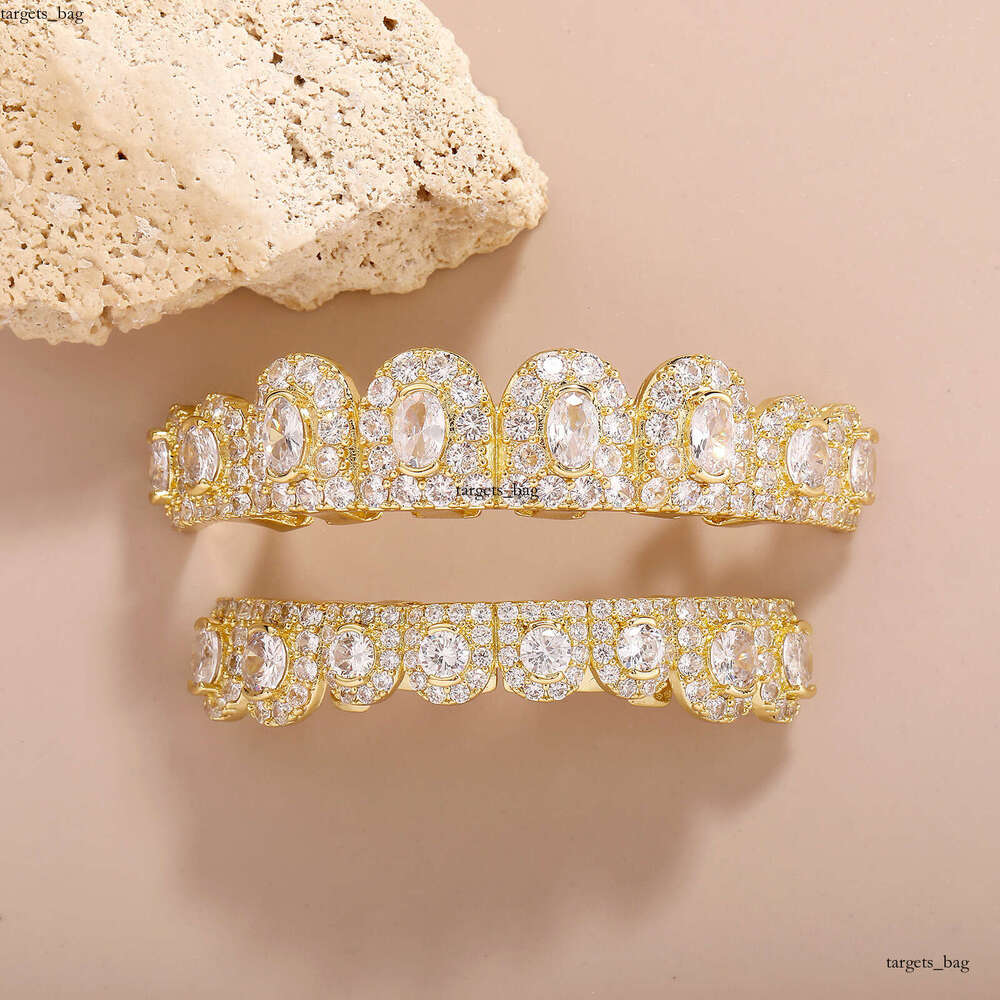 Colorful Fashion Men's Rap Gold Teeth GRILLZ Christmas Zircon Grillz