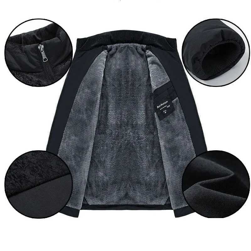 Mens Puffer Jacket Plush Thickened Parka Stand Collar Jacket Mens Winter Warm Thick Zipper Coat Padded Overcoat for Men W250809