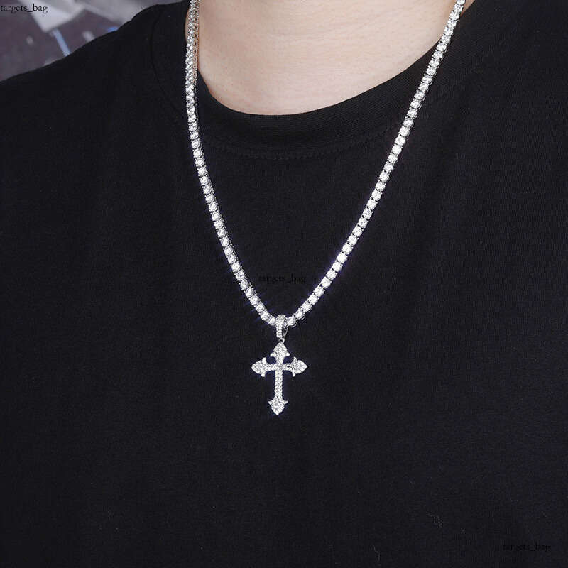 Unique Cross Pendant Full Moissanite chain Temu Necklace Jewelry