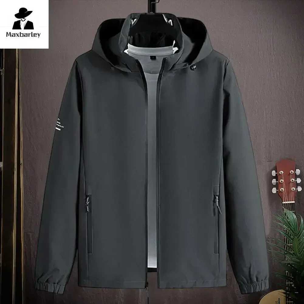 New Coat Mens Casual Outdoor Camping Zipper Hoodie Windproof Jacket Mens Business Fashion Loose Work Jacket Spring Autumn W250809