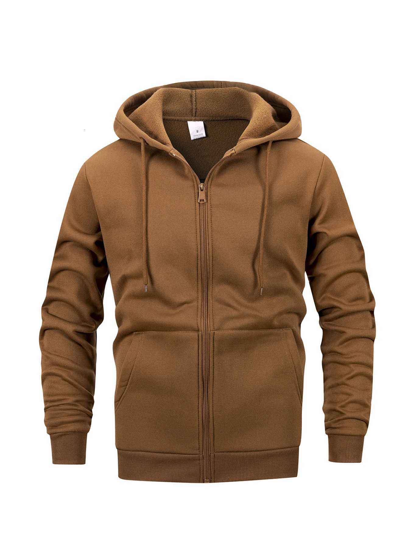 Mens Casual Sweatshirt Zip Hooded Sweatshirt Jacket Mens Solid Color Cardigan Hooded Jackets Spring Autumn Mens Tops W250809
