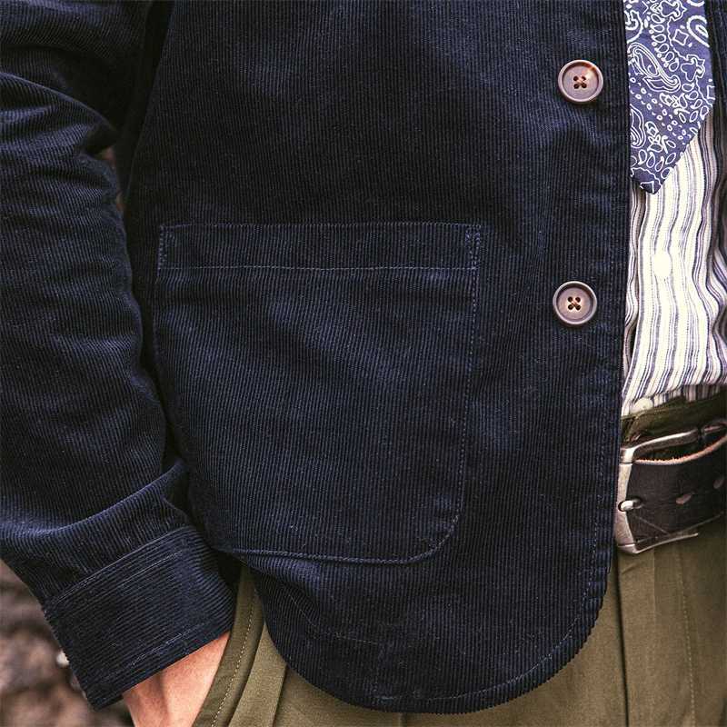 Red Tornado Spring Corduroy Jacket Indigo Retro French Workwear Men Hunting Coat W250809