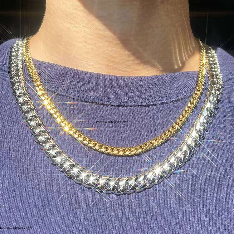 Simple Design Sterling Gold Plated 12mm Wide Sier Cuban Chain Bracelet Hip Hop Jewelry Necklace for Men Women