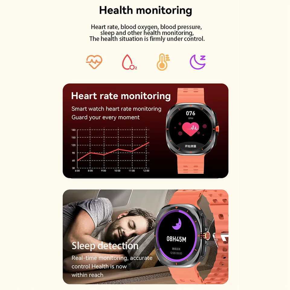 2025 New Talk Smart Watch 1.52 inch HD AMOLED Casual Games Health Monitoring Smartwatch for Android IOS Y250809