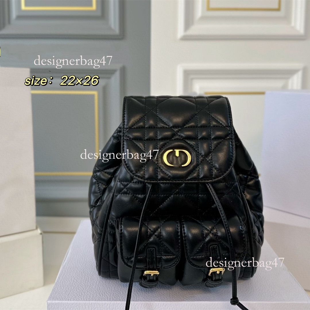 High Quality Luxury Bag New Backpack Designer Bag With Embroidered Quilted Pattern Large Capacity Commuter Inspired Premium Chain Versatile Trendy Double