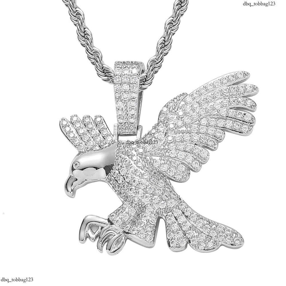Necklace Eagle Pendant Hip Hop Micro Paved Moissanite chain Personality Trendy Men's Hiphop Accessories