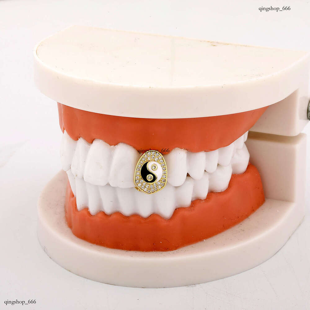 New Style Tai Chi Bagua Single Cap Full Dia Hip-Hop Trendy Accessories Men's Personality Tooth Jewelry Grillz