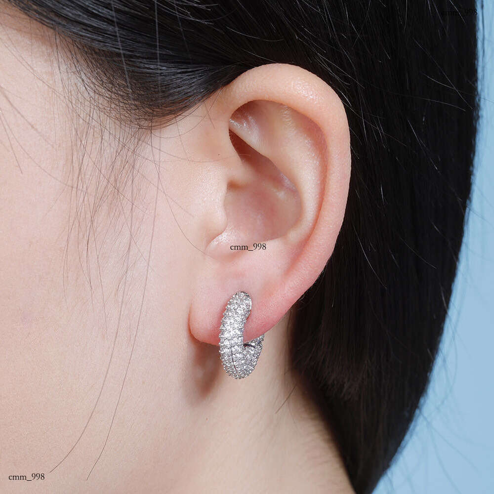 INS Style Full Dia Women's Simple Versatile Earrings Trendy Studs for Women