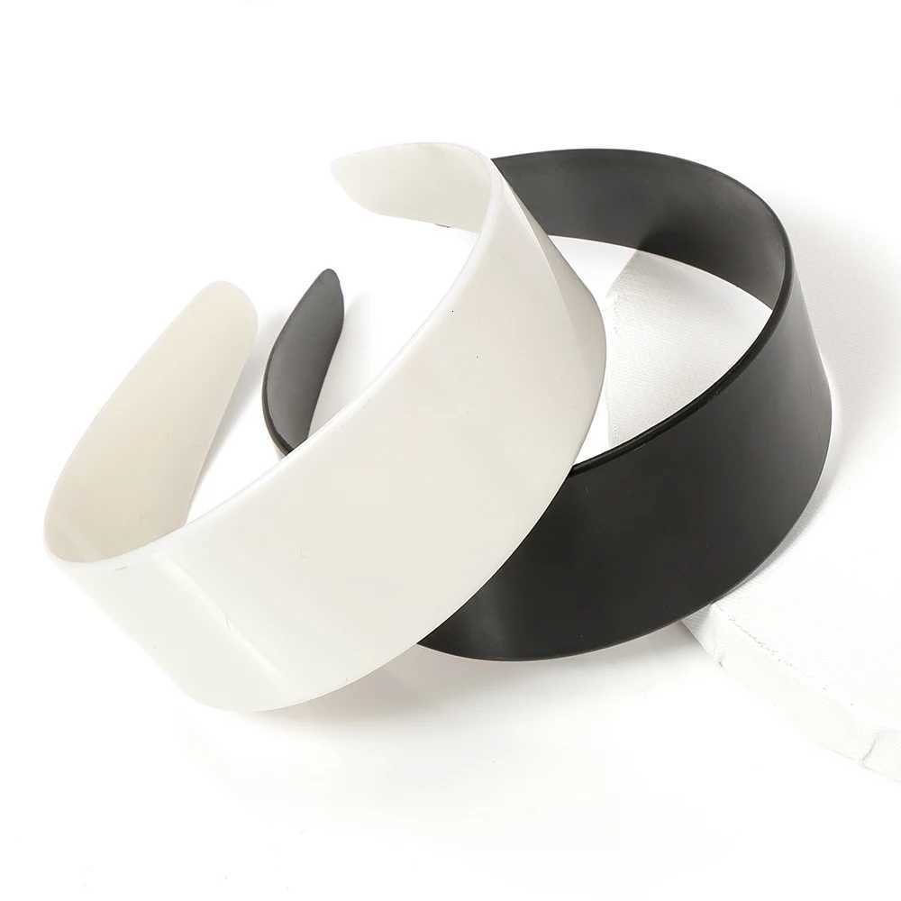 5 Pieces of Black Flat Wide Border Plastic Bands Korean Simple Bands Handmade Hair Accessories Band DIY Accessories Y250809