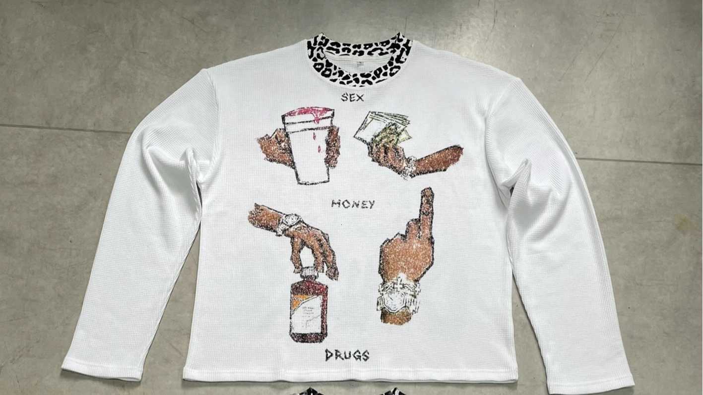 Hip Hop Casual Y2k Men Clothing Harajuku Pullover Sweatshirt Oversized Pattern Letter Long Sleeved T Shirts Tops Streetwear XJ250809