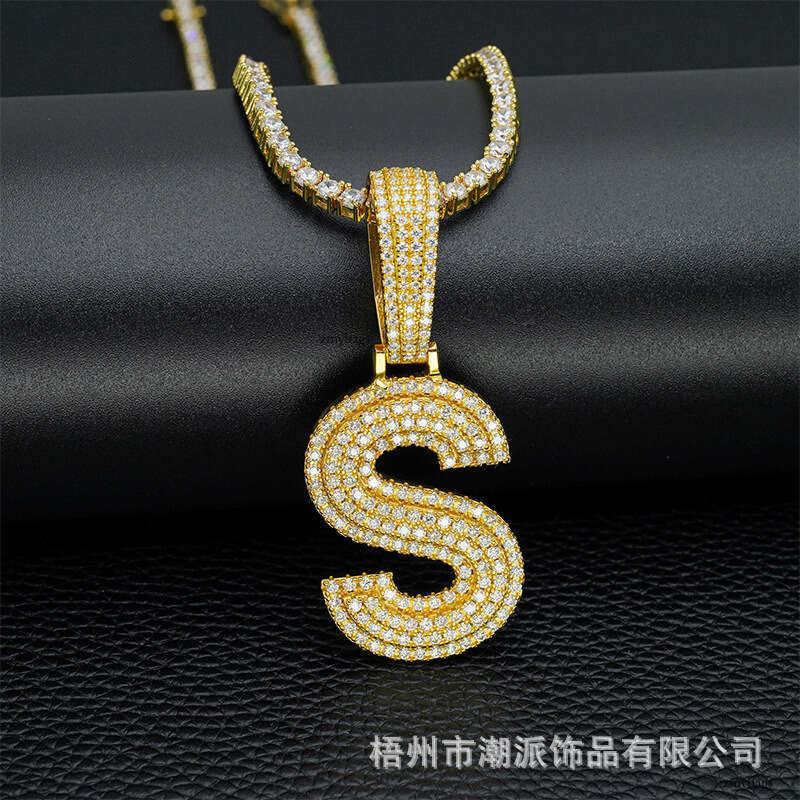 Personality Pendant Sier Moissanite/Sterling Silver Inlaid Moissanite chain Hip Hop Trendy Necklace