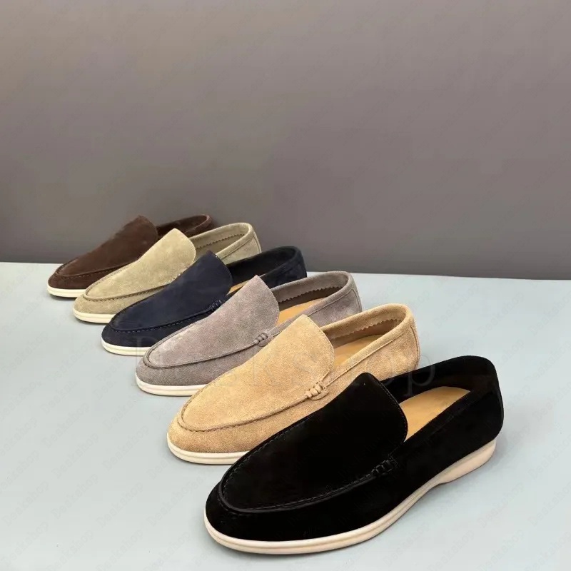 Designers Loafers Suede Luxury Dress Shoes Fashion Womens Mens Genuine Leather Moccasins Casual Office Work Sport Shoe Leisure EUR 35-45