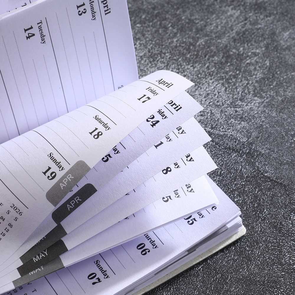 A7 Specification 2026 English Planner Book Mini Portable Pocket Daily Schedule Book 64 Sheets 128 Pages Thin Weekly Calendar Z250809