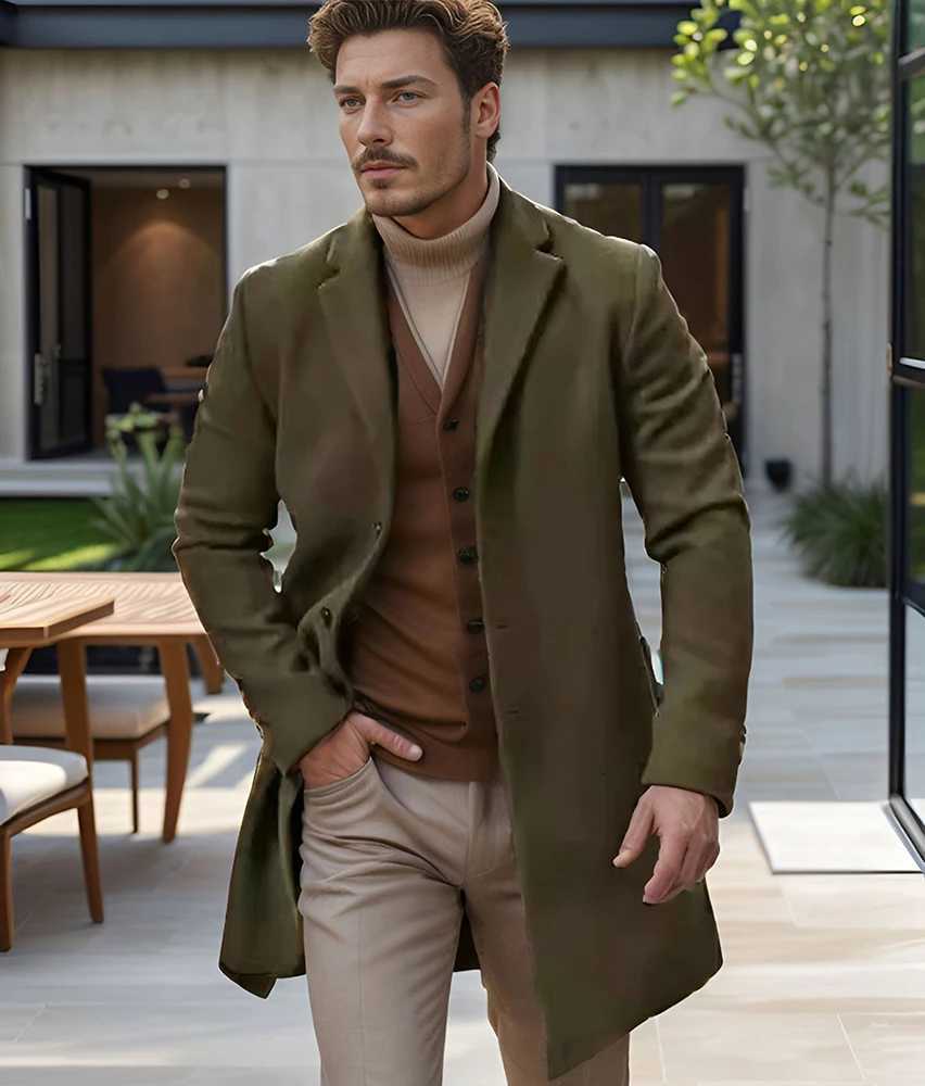 Mens New Coat Cross border Fabric Mid length Multi color Multi size Windbreaker Coat XJ250809