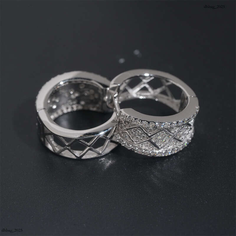 ICED OUT Personalized Sier Inlaid Zirconia Real Gold Plated Hoop Earrings Studs