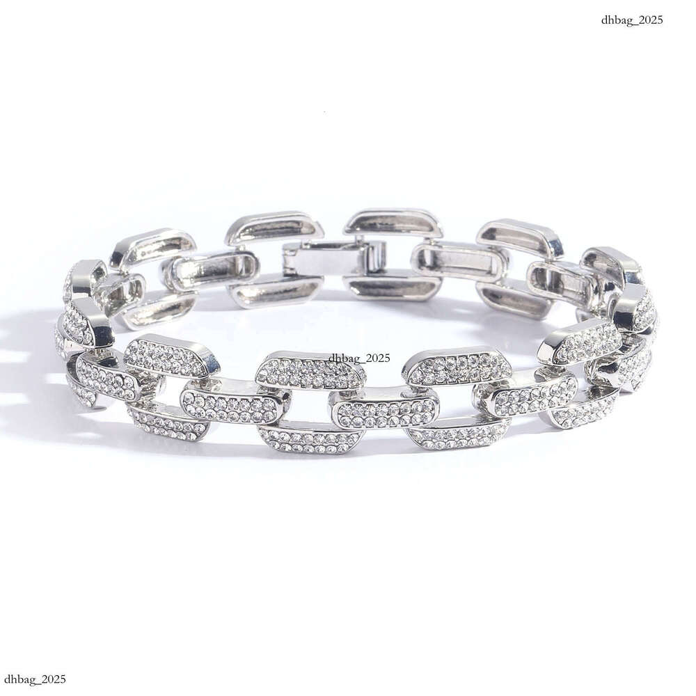 12mm Geometric Full Dia Alloy Bracelet Men's Trendy Brand Personality Accessory