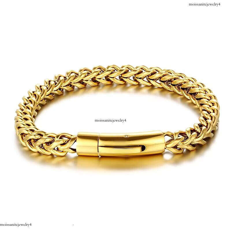 Hip Hop Franco Chain Bracelets Gold Plated Mens Stainless Steel Bracelet
