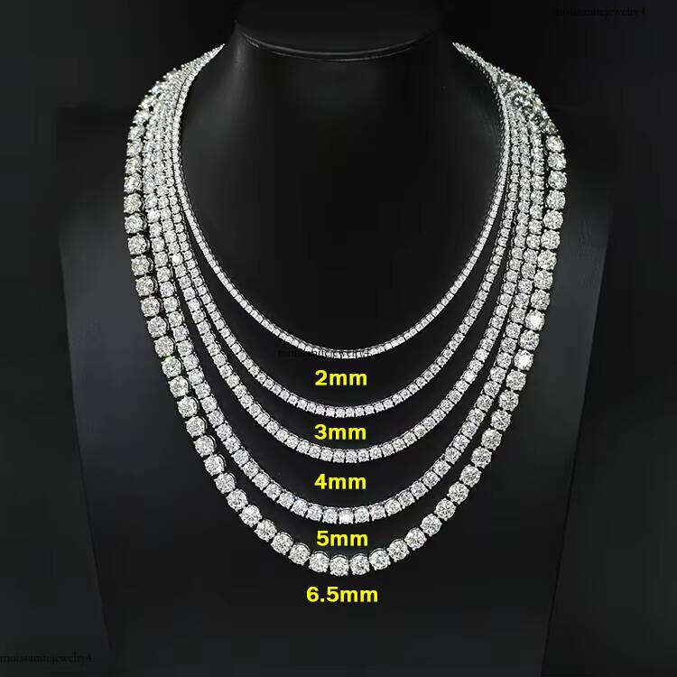 XG 100% Pass Dia test GRA Certificated VVS Moissanite Sterling Sier Tennis Chains for Fine Jewelry Necklace