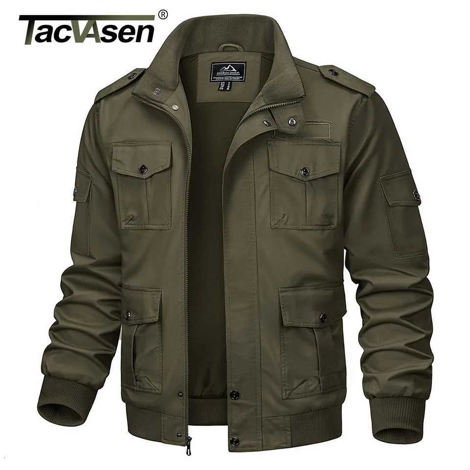 100% Cotton Retro Cargo Jacket Mens Full Zip Stand Collar Cotton Jackets Spring Autumn Lightweight Working Jacket Outwear Male W250809
