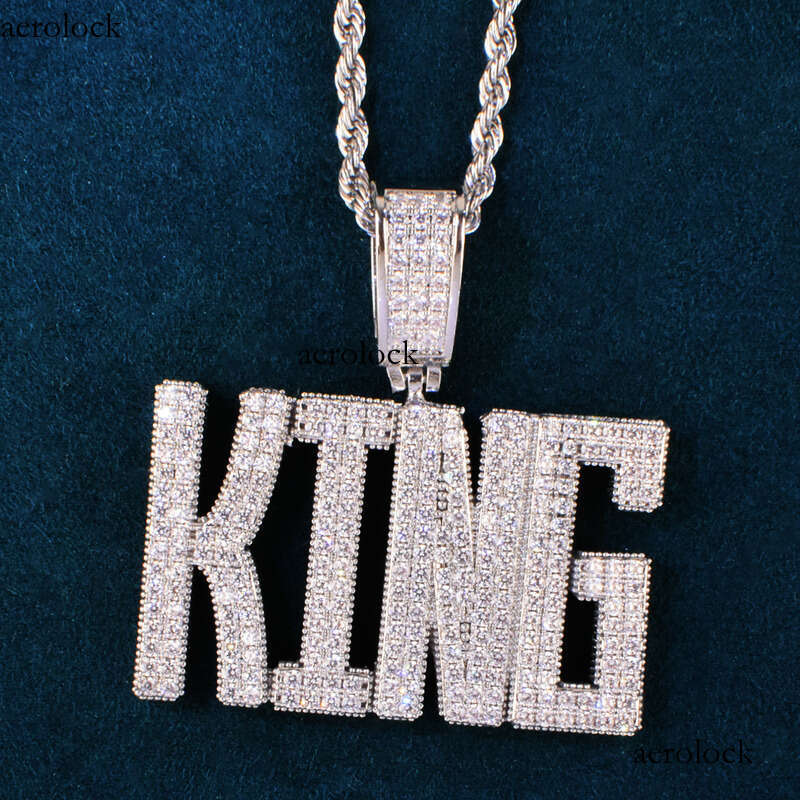 Hip-Hop Full Moissanite chain Regular Script Letter Trendy Brand DIY Splicing Personalized Niche Design Pendant Necklace
