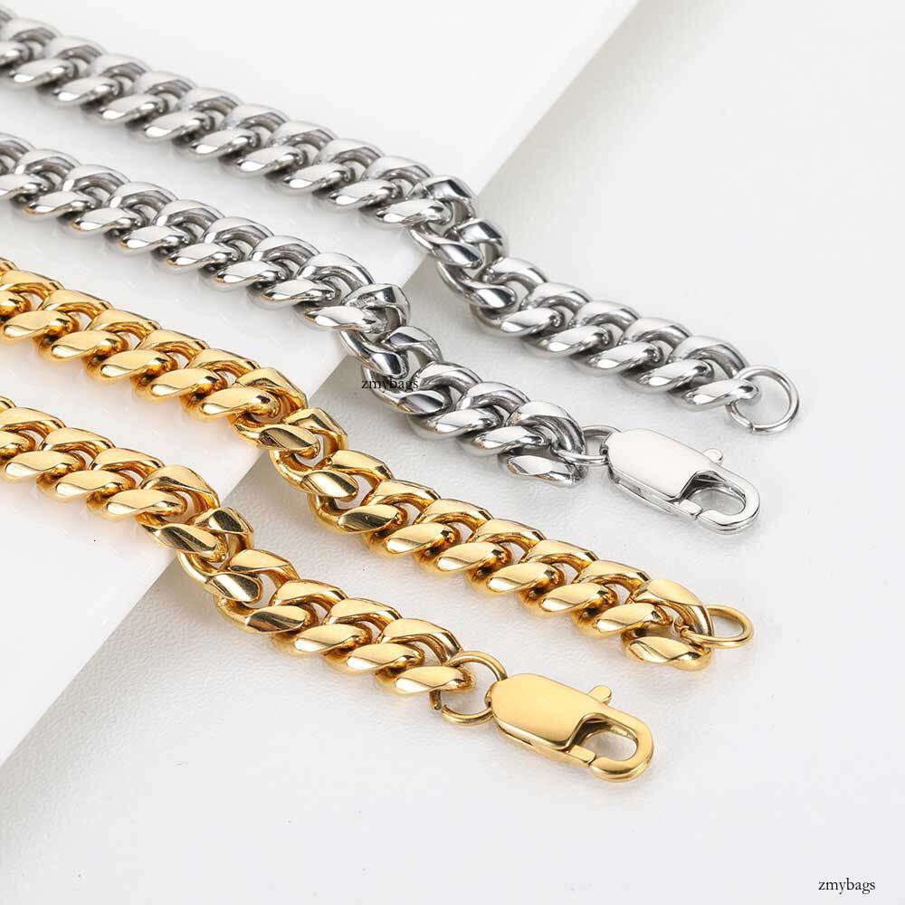 Hip Hop Japanese Style Stainless Cuban Round Polished Dense Titanium Steel Men's Personality Necklace