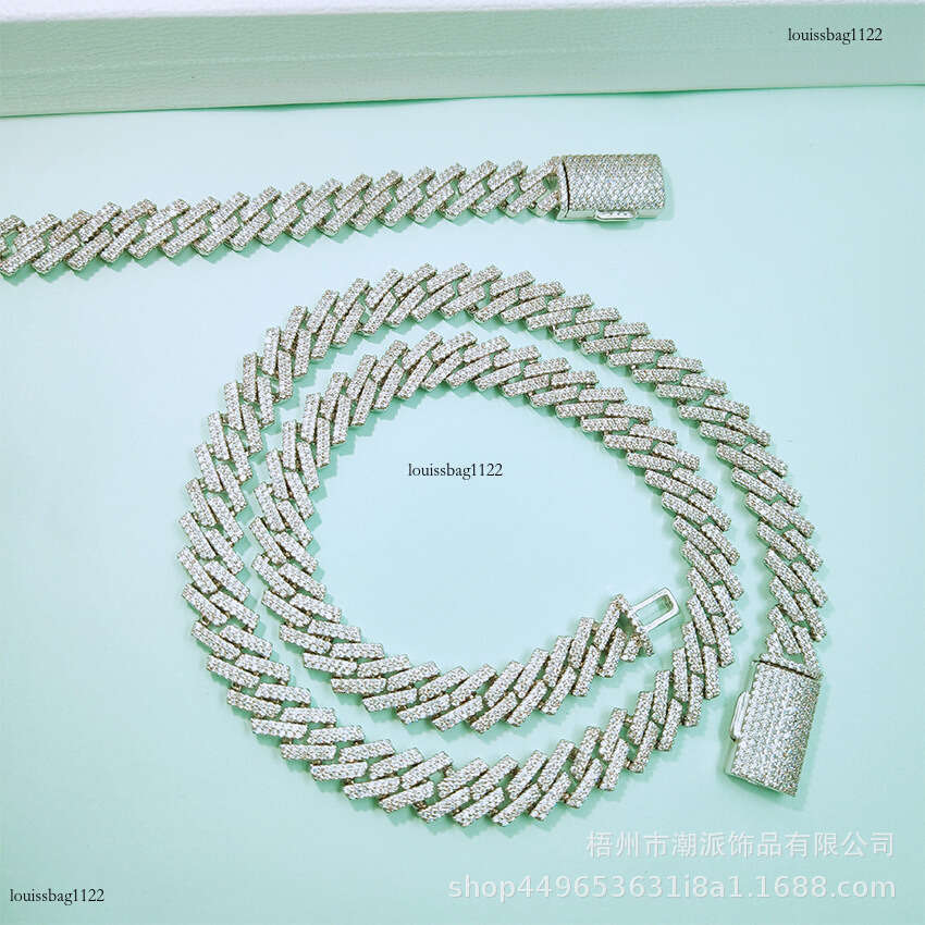 High-end Trendy Hip-hop 10mm Double Row Dia Chain Men and Women Street fashion Dia-encrusted Cuban Necklace