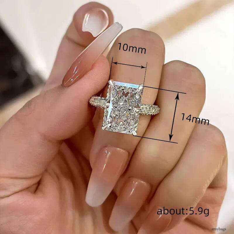 Choucong Brand Wedding Rings Stunning Jewelry Sterling Sier Princess Cut White Lab Moissanite Dia Party Eternity Female Women Ring Gift