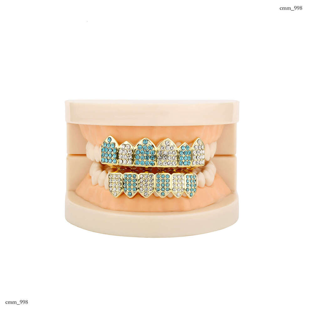 Hip Hop HIPHOP Full Dia Gold Teeth Set Trendy Rapper Personality Accessories Grillz