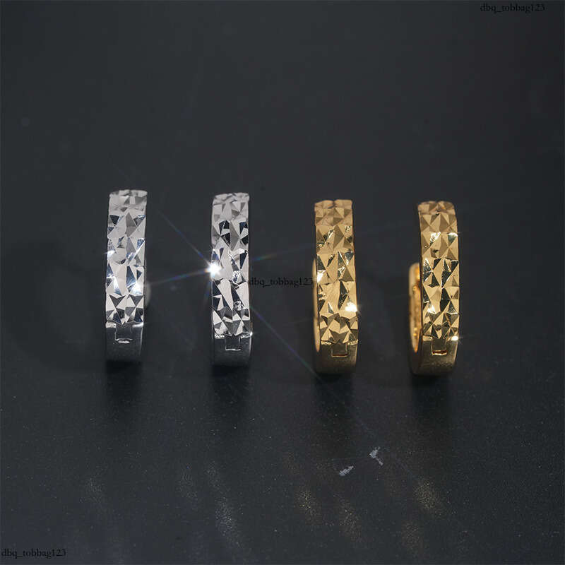 ICED OUT Hip-Hop Sier Inlaid 5A Zircon Trendy Brand Jewelry Hoop Earrings Studs