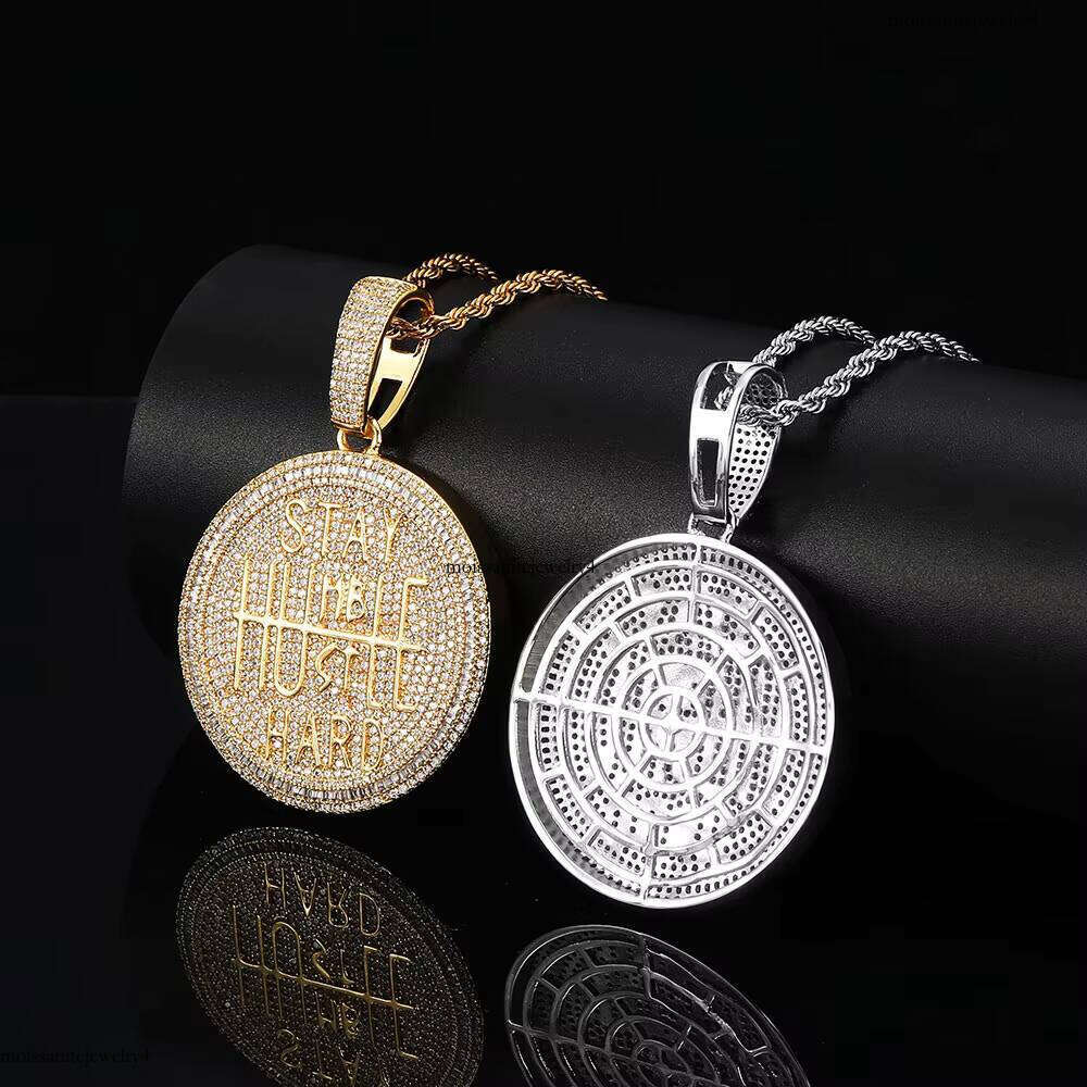 Personalized Letter Hip Hop High Quality Round Full Pave CZ Stone Custom Name Pendant