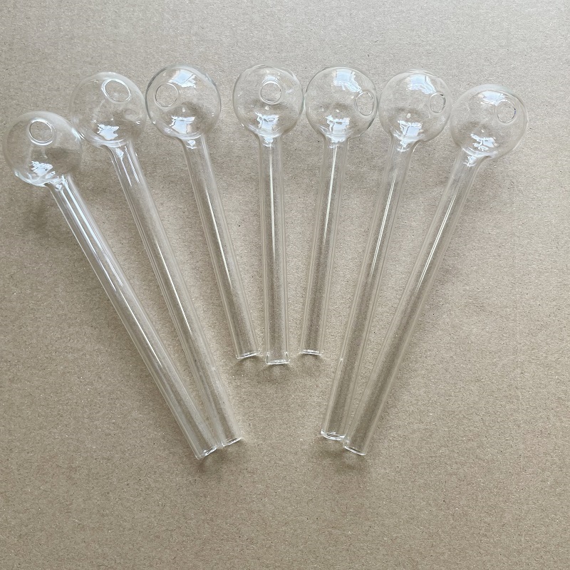 30mm big ball Glass Smoking Oil Burner Pipes Smoke Straight Tube Pipe Water Hand Nail Tips Transparent 12cm 14cm