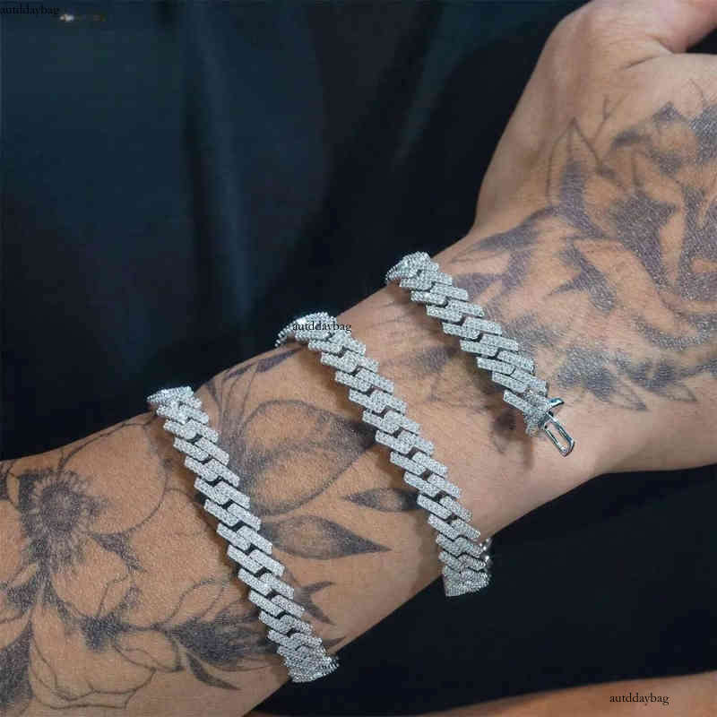 10mm Hip Hop Necklace Fashion Style S Vvs Iced Out Jewelry Moissanite Dia Cuban Link Chain