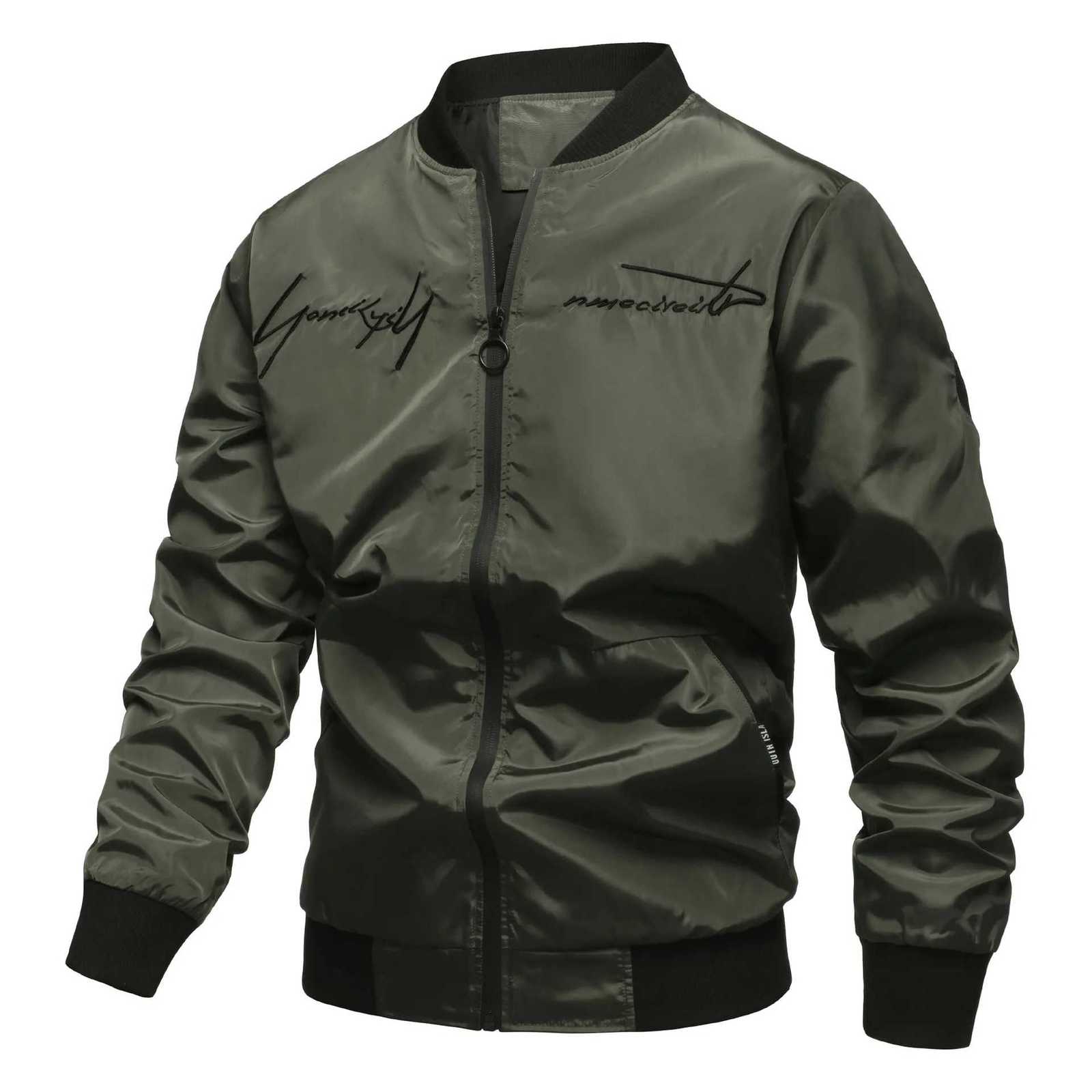 Men Jackets Bomber Baseball Uniform Outdoor Camping Cycling Windproof Outerwear Letter Embroidery Casual Sports Windbreaker Coat W250809