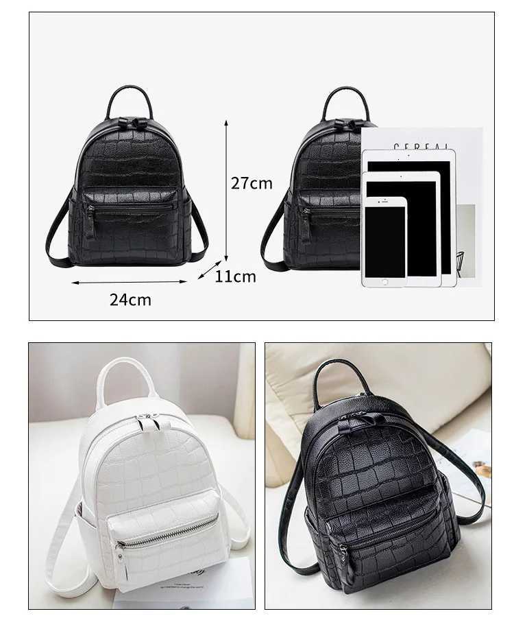 Fi odile wen Backpack small Brand design Schoolbags For Girls Daypack PU Leather fem Travel Bags black Y250809