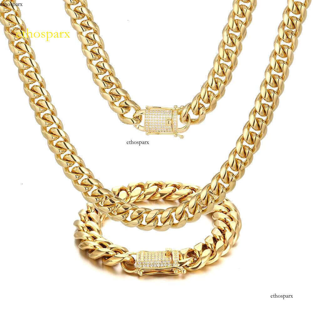 Wholesale Gold Man Necklace for Men Cuban Link Chain Stainless Steel