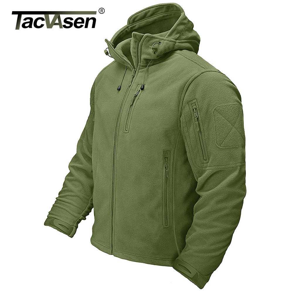 TACVASEN Fall Winter Mens Hooded Fleece Jacket Full Zip Up Soft Warmth Windproof Coat for Outdoors Working Hiking Fishing Outerwear W250809