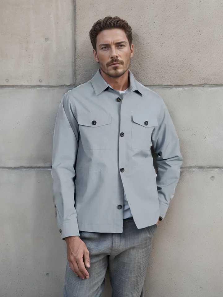 New mens spring and autumn fashion jackets shirts coats casual and versatile mens workwear style mens thin jackets W250809