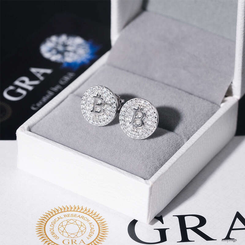 ICED OUT Hip Hop Sier Moissanite Hiphop Trendy Full Dia Electroplated Earrings